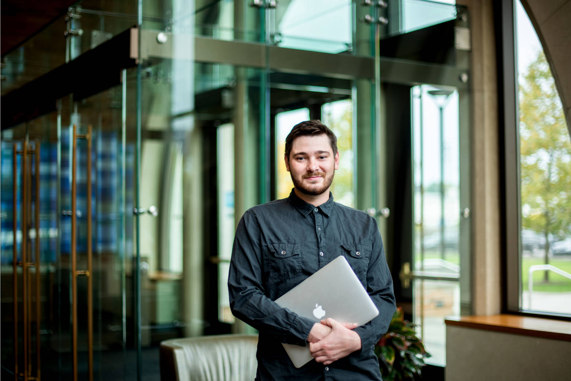 Eric Dzierwa, studying advertising and public relations at Grand Valley State University, participating in LendGR, a technical assistance program that is offered by GVSU’s Center for Entrepreneurship & Innovation.